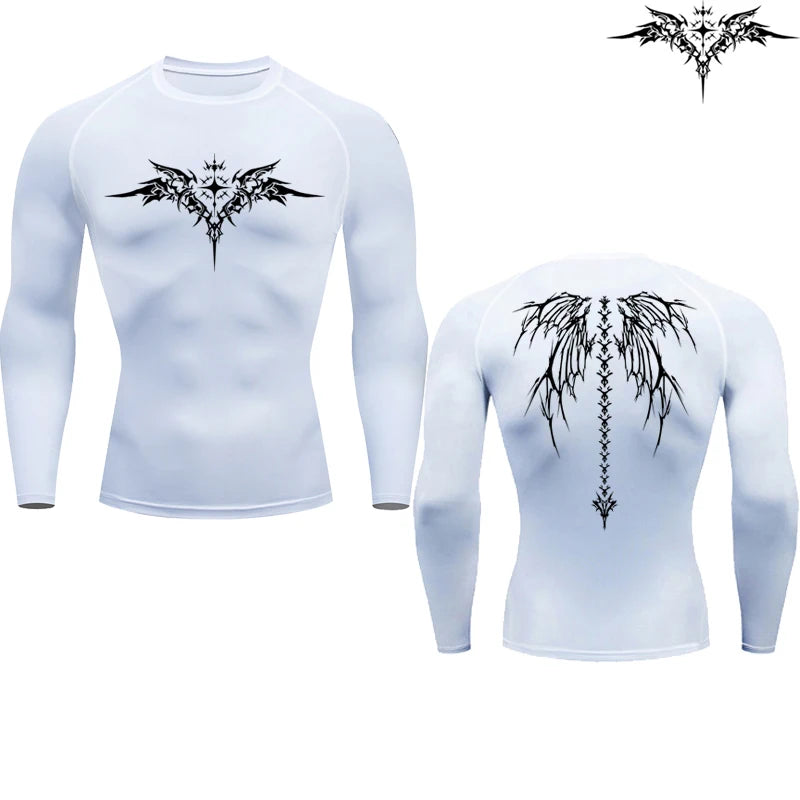 Anime Print Running Compression T-Shirt Men's