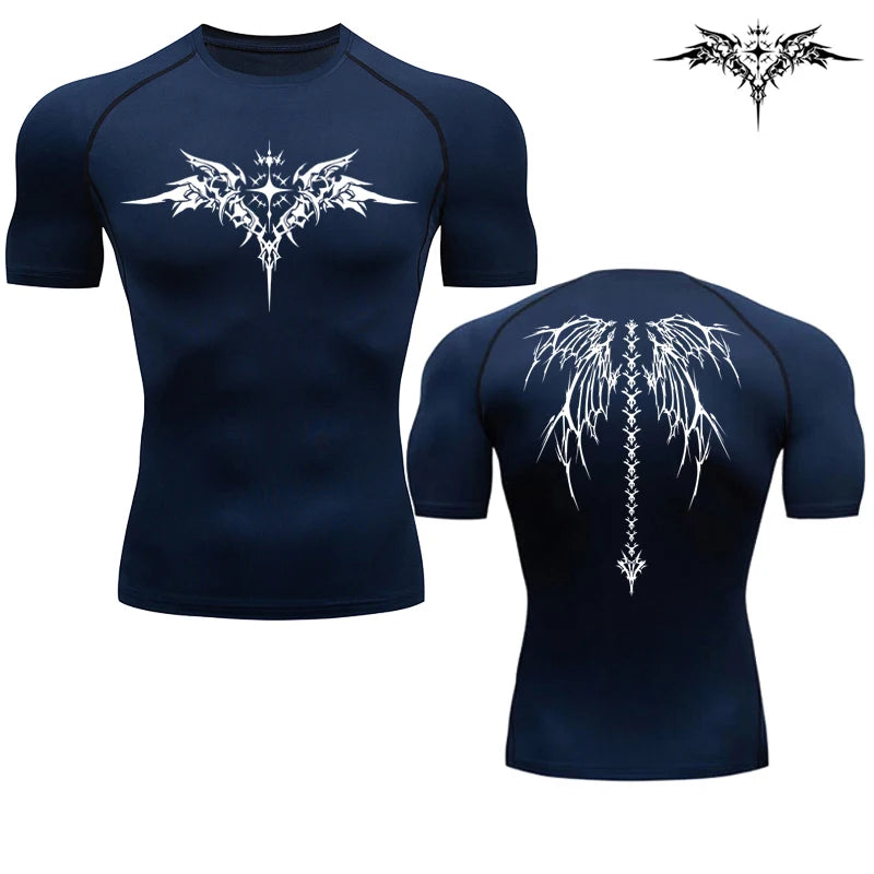 Anime Print Running Compression T-Shirt Men's