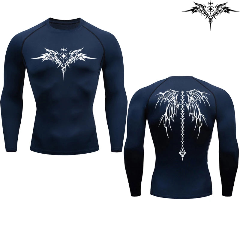 Anime Print Running Compression T-Shirt Men's