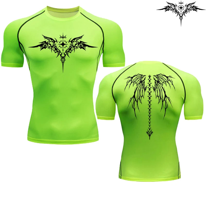 Anime Print Running Compression T-Shirt Men's