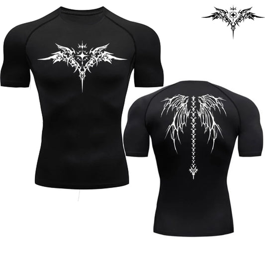 Anime Print Running Compression T-Shirt Men's