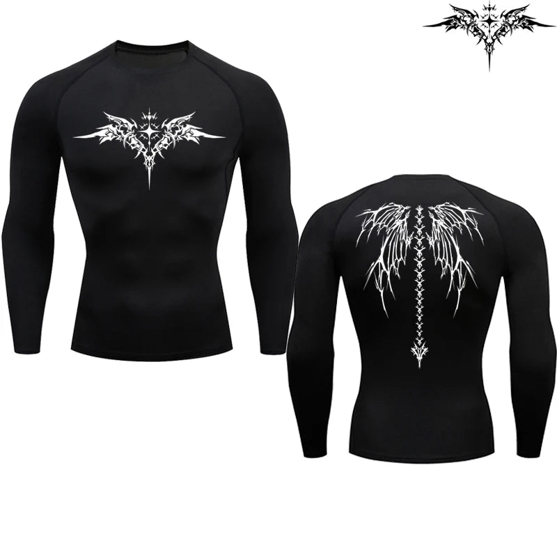 Anime Print Running Compression T-Shirt Men's