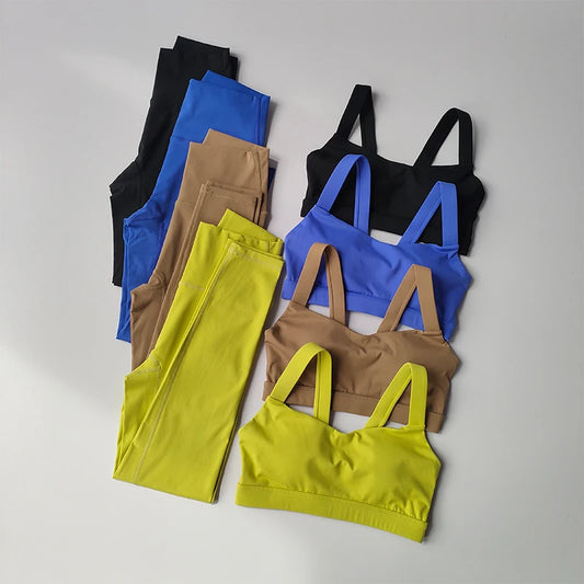 Women Fitness Suit Set Sports Bras