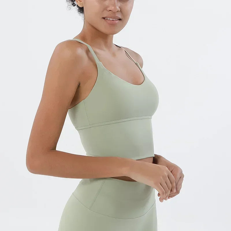 Strappy Sports Bra Nude Yoga Vest