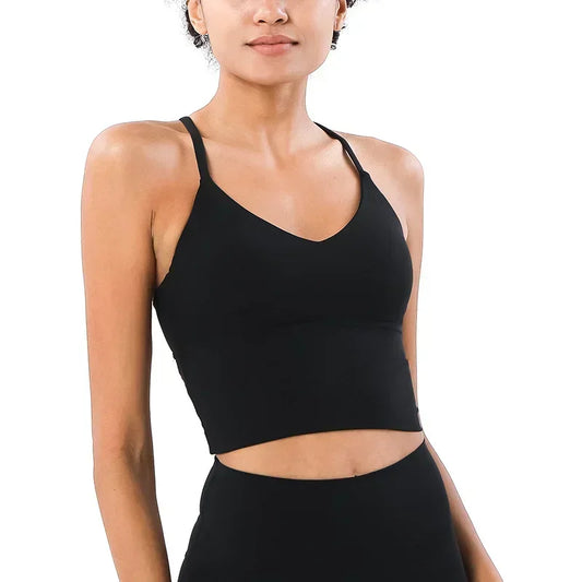 Strappy Sports Bra Nude Yoga Vest