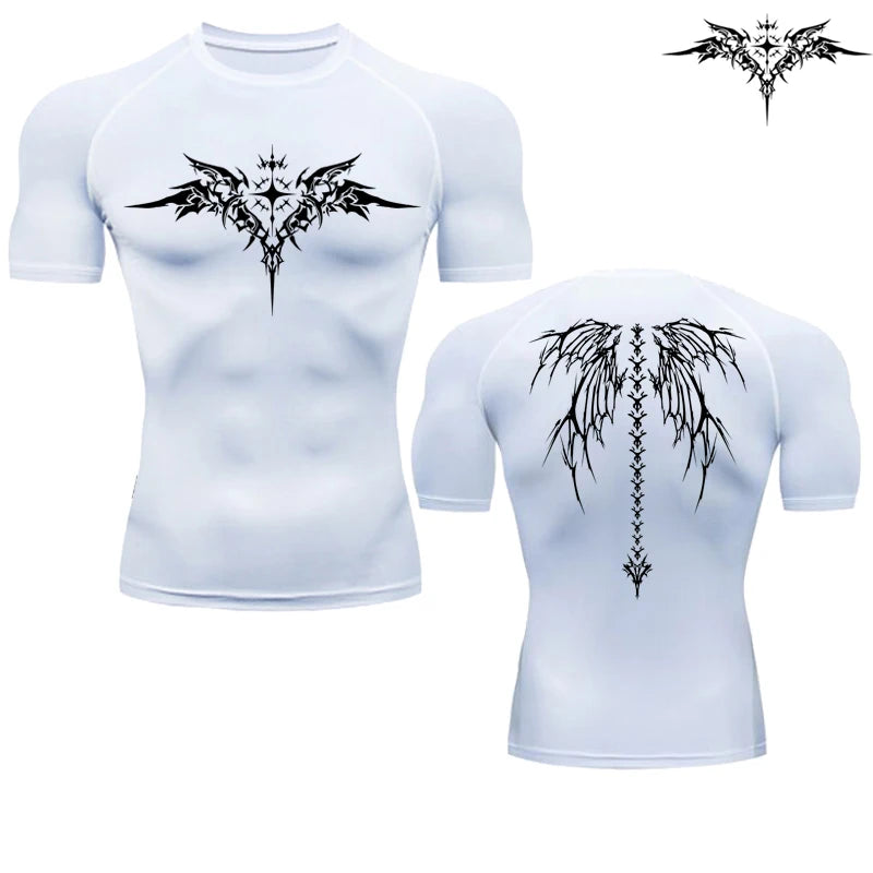 Anime Print Running Compression T-Shirt Men's